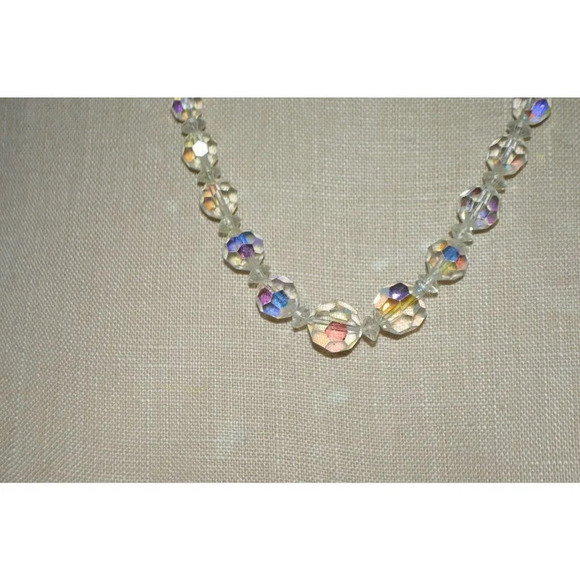 Sterling Silver .925 Clear Cut Crystal Beaded Art - Picture 2 of 4